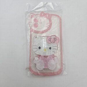 iPhone 11 Pro Max Cute 3D Hello Kitty Soft Phone Case With Swivel Mirror Pink